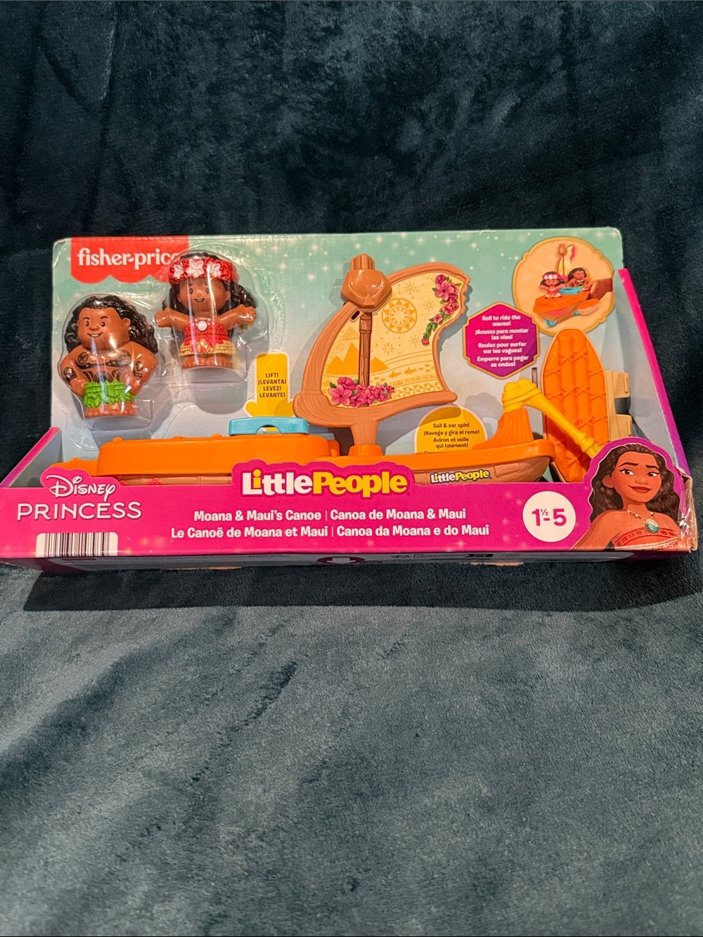 NWT Fisher-Price Little People Moana & Maui Canoe Playset